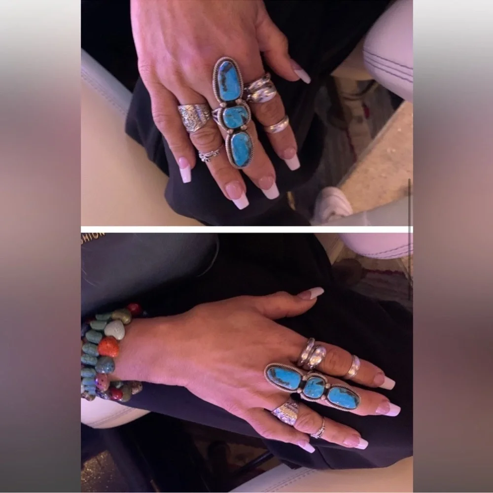 Vintage silver turquoise ring - Picture 5 of 10